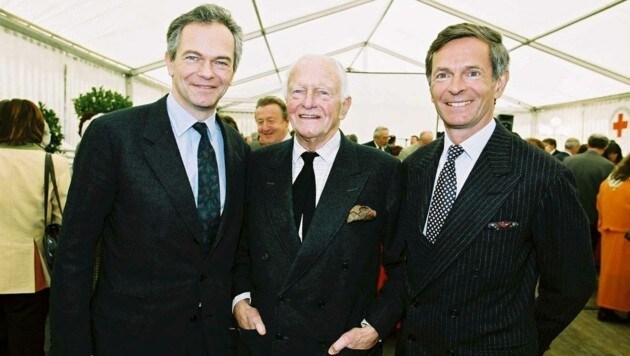 Michael Treichl (rechts) mit Vater und Dynastie-Gründer Heinrich sowie Bruder Andreas (Bild: ortsgeschichte-leogang.at)