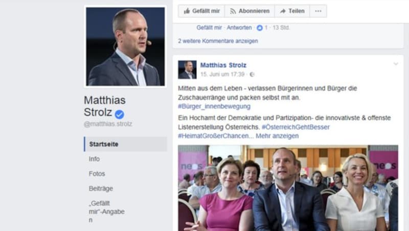 (Bild: Facebook.com/Matthias Strolz)