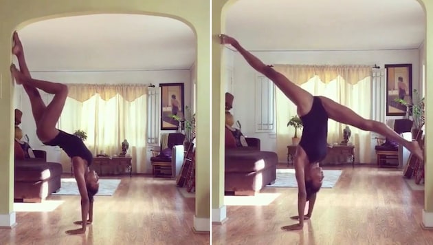 Naomi Campbell zeigt ihre beeindruckenden Yoga-Moves. (Bild: instagram/naomicampbell)