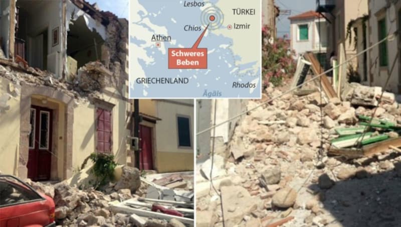 Ein Erdbeben erschütterte am Montag die Ägäis. Auf Lesbos gibt es ein Todesopfer zu beklagen. (Bild: AP)