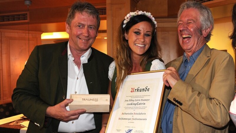 Johann Parzer (Salzkammergut Fischrestaurants), Catrin Neumayer und Alfred Komarek (rechts). (Bild: Klemens Fellner)