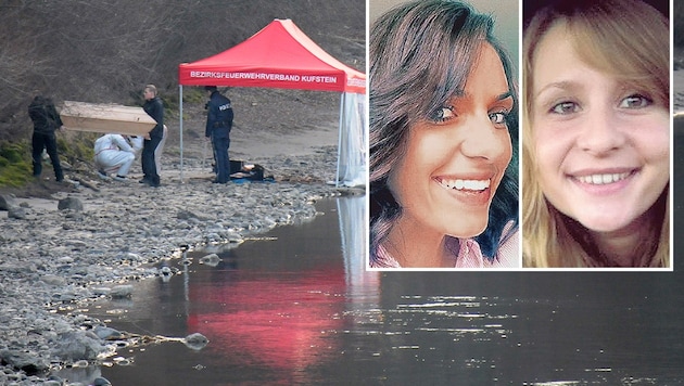 Die Leiche von Lucile K. (rechts im kleinen Bild) wurde am Innufer entdeckt, Carolin G. wurde im deutschen Endingen ermordet. (Bild: ZOOM-Tirol, Polizei)