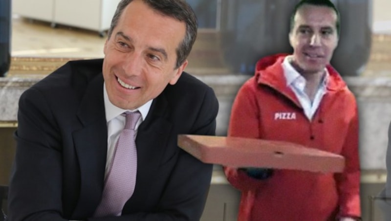 Christian Kern hat eine Schwäche für Pizza, nicht nur in seinen Werbevideos. (Bild: Zwefo, YouTube.com)