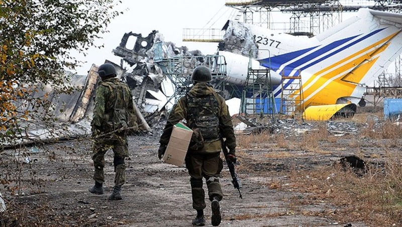 Der verwüstete Flughafen in der ukrainischen Stadt Donezk während der Kampfhandlungen im Jahr 2014 (Bild: AFP)