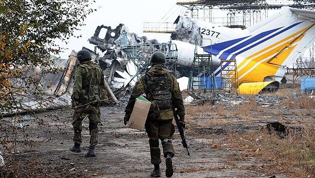Der verwüstete Flughafen in der ukrainischen Stadt Donezk während der Kampfhandlungen im Jahr 2014 (Bild: AFP)