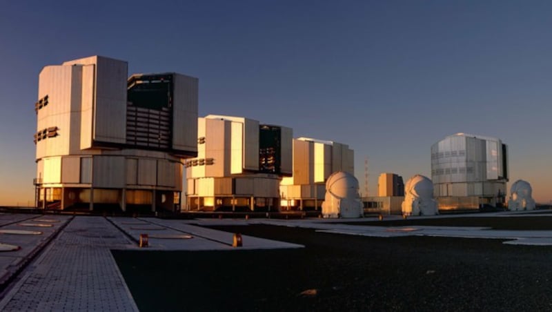 Die vier Hauptteleskope des Very Large Telescope der ESO in Chile (Bild: ESO)