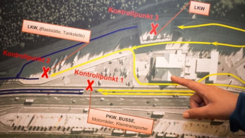 So sollen die Kontrollen am Brenner organisiert werden. (Bild: Christof Birbaumer)