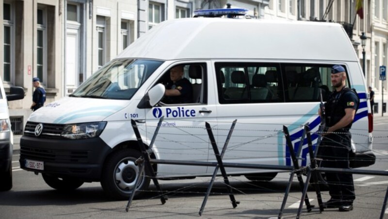 Abgeriegelte Straße in Brüssel (Bild: AFP)