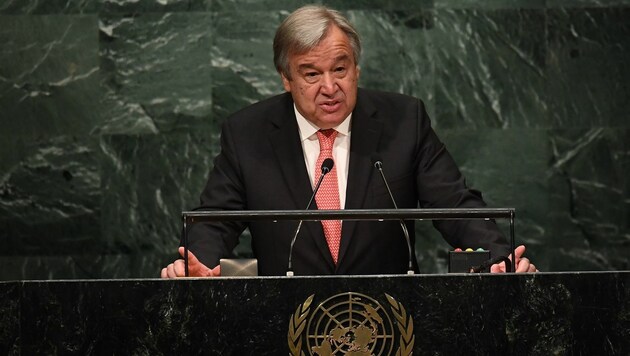UNO-Generalsekretär Antnoio Guterres (Bild: APA/AFP/Jewel Samad)