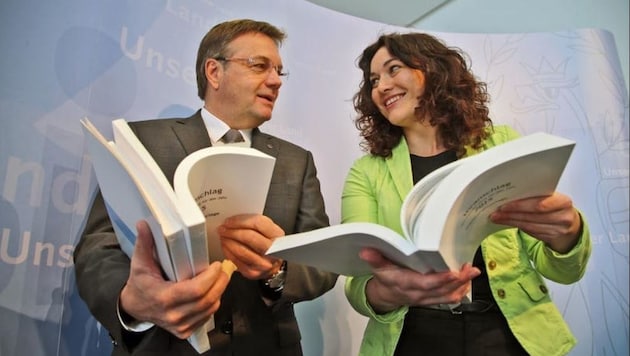 Günther Platter und Ingrid Felipe schafften großes Nahverkehrspaket (Bild: Christof Birbaumer)