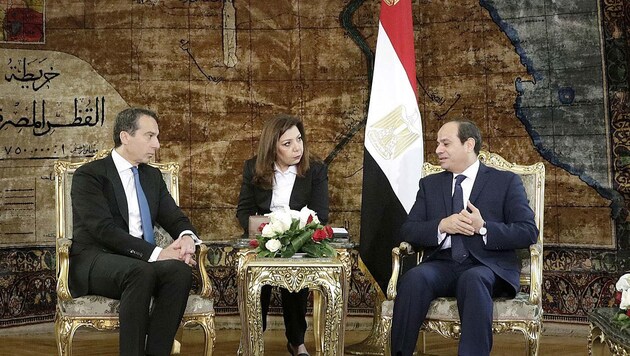Bundeskanzler Kern sieht Ägyptens Staatschef Sisi als wichtigen Partner im Kampf gegen Terrorismus. (Bild: APA/BKA/ANDY WENZEL)