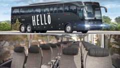 Der "Hellö"-Bus von außen und von innen (Bild: ÖBB)