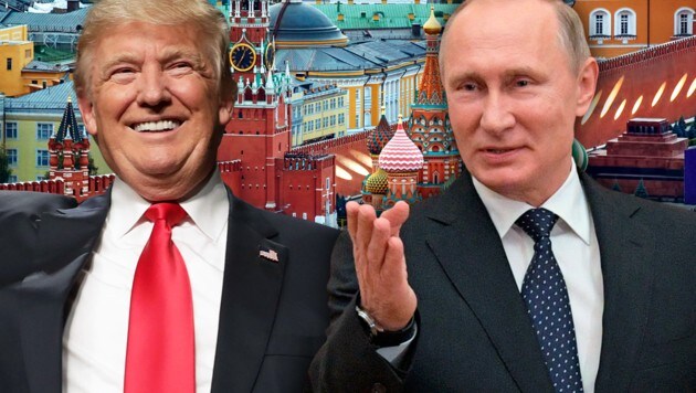 Mit seinen "russischen Freunden" hat Donald Trump bereits öfters für Aufsehen gesorgt. (Bild: AFP/CHIP SOMODEVILLA, AP/Alexei Druzhinin, thinkstockphotos.de)