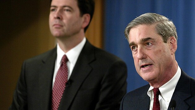 Der ehemalige FBI-Chef Robert Mueller (re.) und US-Vizejustizminister Rod Rosenstein (Bild: AFP)