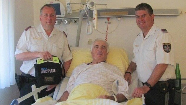 Der Pensionist (77) dankte seinen Schutzengeln im Spital. (Bild: LPD Burgenland)