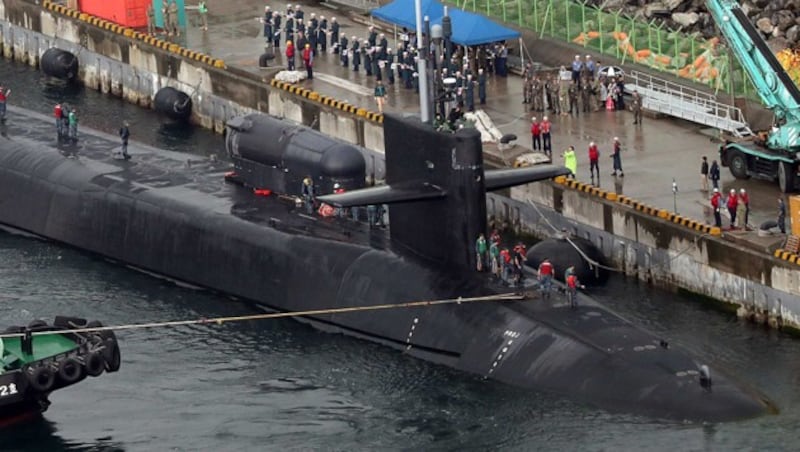 Die USS Michigan im Hafen von Busan (Bild: AFP)