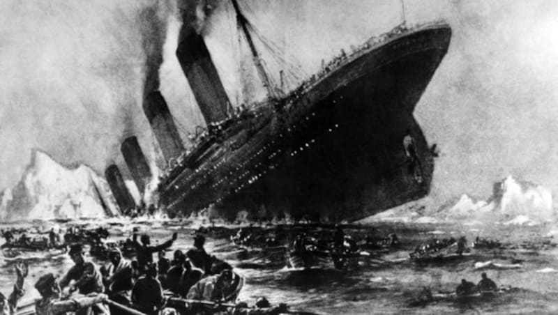 Künstlerische Illustration: Die sinkende "Titanic" (Bild: AFP/picturedesk.com)