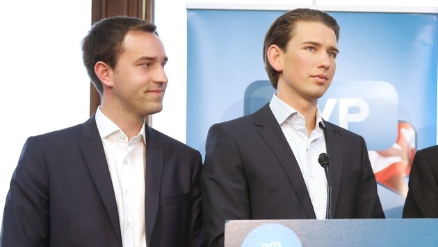 Stefan Schnöll und Sebastian Kurz im Jahr 2014 (Bild: APA/ÖVP/JAKOB GLASER)