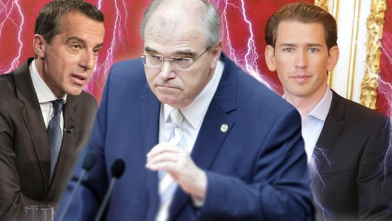 Kern, Brandstetter, Kurz (Bild: ORF/Thomas Jantzen, thinkstockphotos.de, APA/Georg Hochmuth)