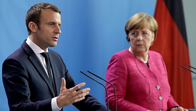 Emmanuel Macron und Angela Merkel (Bild: AP)