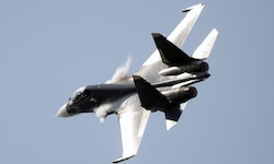 Ein russischer Kampfjet vom Typ Sukhoi SU-30SM