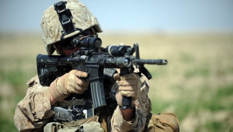 Das M16-Sturmgewehr ist die Standardwaffe der US-Armee. (Bild: AFP)