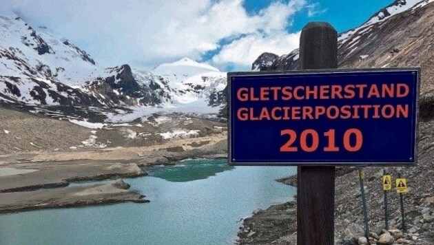 Die Pasterze am Fuße des Großglockners. Dieser Gletscher verliert pro Jahr einen Meter an Eisdicke. (Bild: Hannes Wallner)