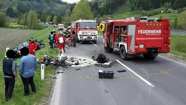 Die Unfallstelle in der Steiermark (Bild: APA/FF ROTTENMANN)