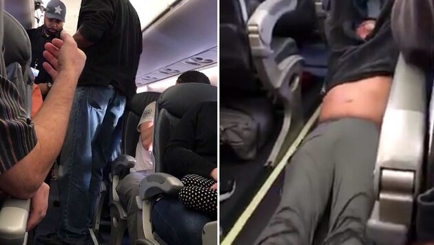 Ein Passagier wurde brutal aus einem United-Flugzeug gezerrt. (Bild: facebook.com)