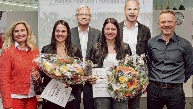 Fest, Gritsch wurden für Junioren-WM-Medaillen Dir. Wiesinger, Wörndl, ÖSV-Vize Walchhofer geehrt. (Bild: TS Bad Hofgastein)