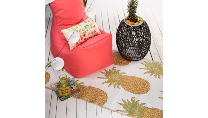 Outdoor-Teppich mit Ananasprint (Bild: Depot)