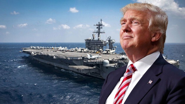 US-Präsident Trump drohte mit einer "Armada". Diese ist bis dato nicht eingetroffen. (Bild: AFP, AP)