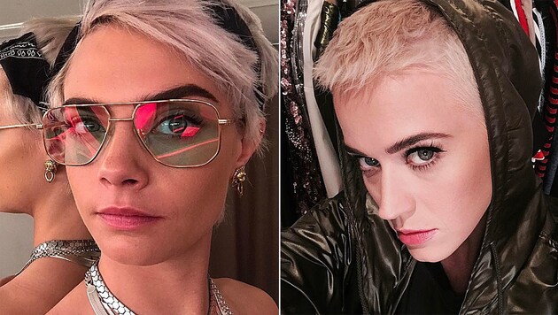 Cara Delevingne und Katy Perry tragen ihre Haare jetzt kurz. (Bild: instagram.com/caradelevingne, instagram.com/katyperry)