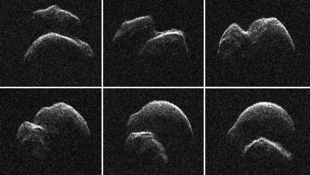 Radaraufnahmen des Asteroiden 2014 JO25 (Bild: NASA/JPL-Caltech/GSSR)