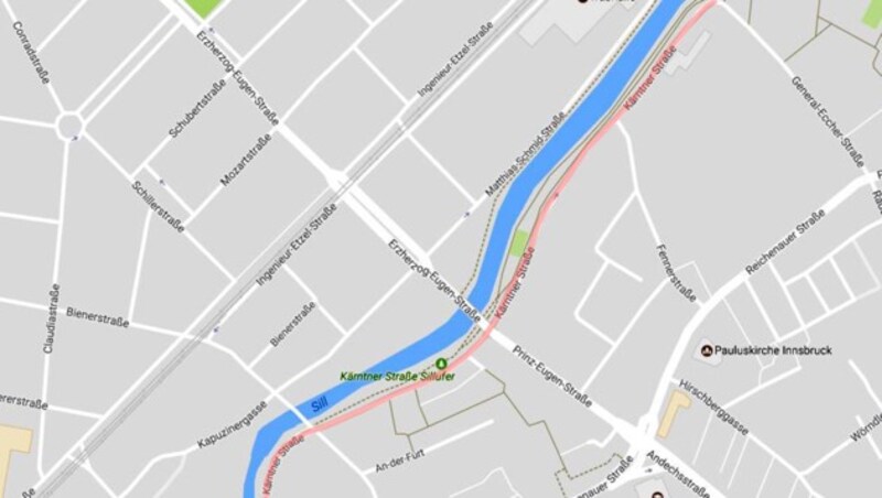 In der Kärntner Straße in Innsbruck kam es zu dem Übergriff. (Bild: googlemaps.com)