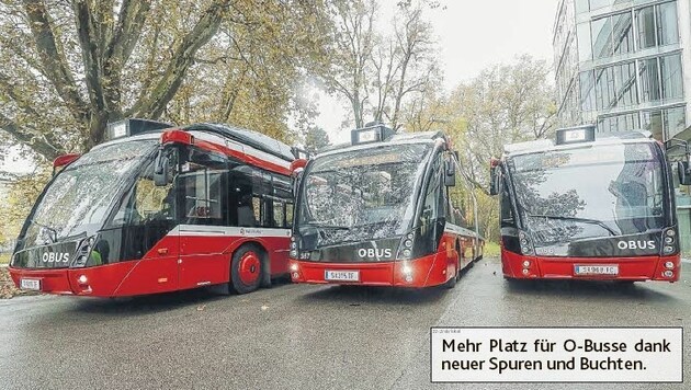 Die Stadt Salzburg denkt an neue Spuren für die O-Busse (Bild: Markus Tschepp)