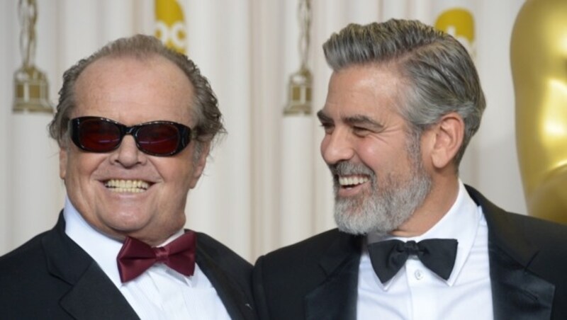 Jack Nicholson und George Clooney bei der Oscar-Verleihung 2013. (Bild: AFP)