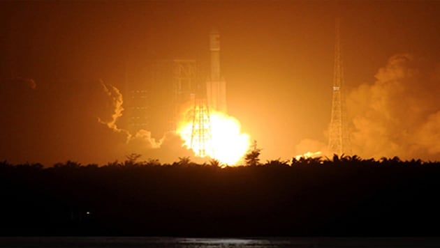 Der Start des Raumfrachters "Tianzhou-1" (Bild: China Manned Space Agency)