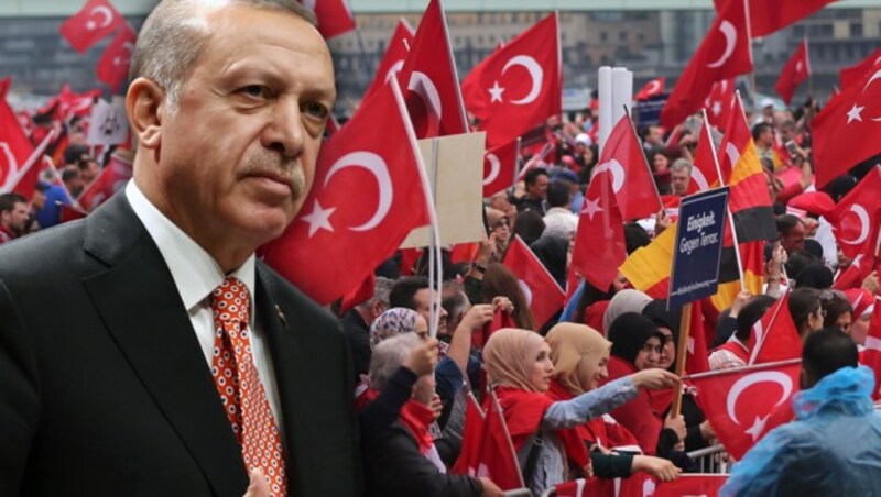 Trotz seiner Provokationen hat Erdogan auch in Deutschland zahlreiche Anhänger. (Bild: AP, APA/AFP/dpa/OLIVER BERG)