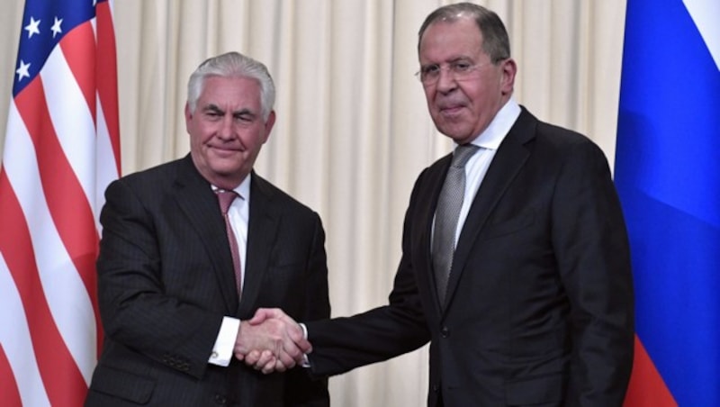 Rex Tillerson und Sergej Lawrow in Moskau (Bild: AFP)