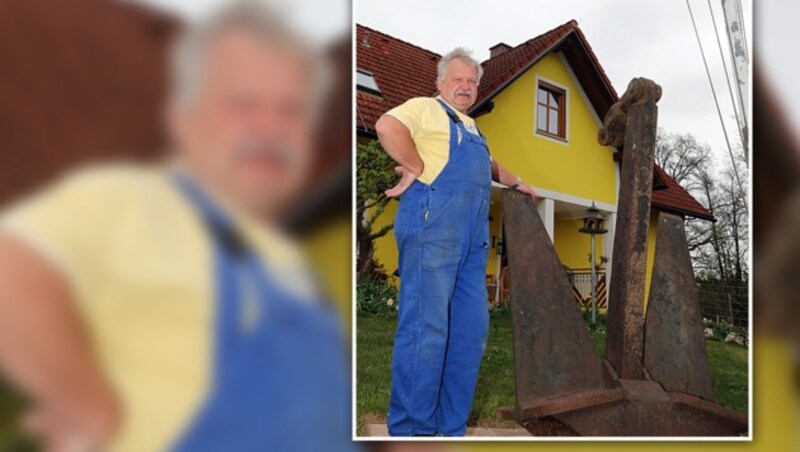 Vor seinem Haus in St. Peter am Ottersbach hat Karl einen Anker ausgeworfen. (Bild: Sepp Pail)