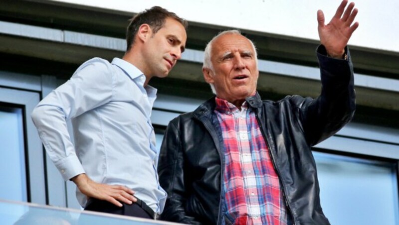 Mintzlaff (links) mit "Mister Red Bull" Didi Mateschitz (Bild: APA/dpa-Zentralbild/Jan Woitas)