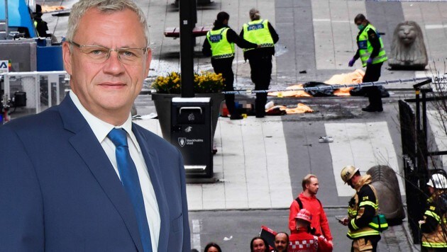 ÖVP-Landesparteiobmann Thomas Steiner und 20 Mitreisende erlebten Stockholm-Terror "hautnah". (Bild: AFP, BMI)