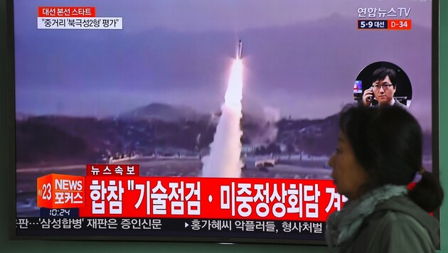 Der erneute Raketenabschuss war die Hauptnachricht in den südkoreanischen Medien. (Bild: AFP)