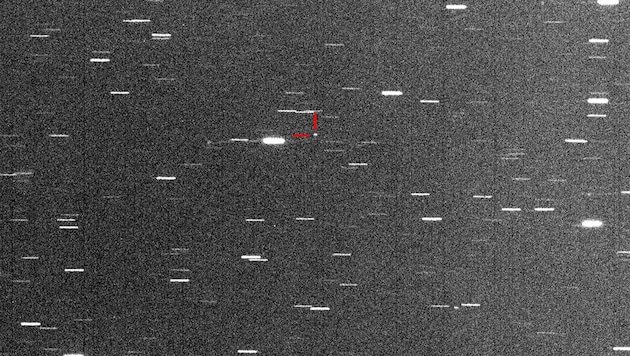 Der Asteroid 2017 GM, aufgenommen, als er noch knapp 180.000 km von der Erde entfernt war (Bild: G. Masi (Virtual Telescope Project) & Tenagra Observatories)