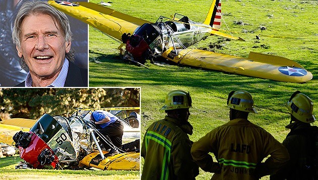 Harrison Ford stürzte 2015 mit seinem Flugzeug auf einen Golfplatz. (Bild: Jordan Strauss/Invision/AP, AP)