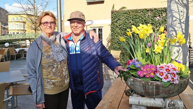 Hermine und Cyriak E. genossen den von der Alzheimerhilfe organisierten Urlaub in Ischl. (Bild: Marion Hörmandinger)