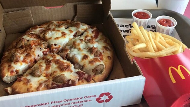 So sieht eine der Varianten der McPizza aus. (Bild: instagram.com/walterjmoon)