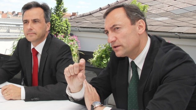 Der Grazer ÖVP-Bürgermeister Siegfried Nagl und FPÖ-Chef Mario Eustacchio (Bild: KRONEN ZEITUNG)