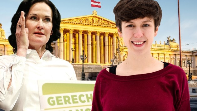 Grünen-Parteichefin Eva Glawischnig (links) und Flora Petrik, Chefin der "Jungen Grünen" (rechts) (Bild: APA/Gert Eggenberger, Junge Grüne, thinkstockphotos.de)